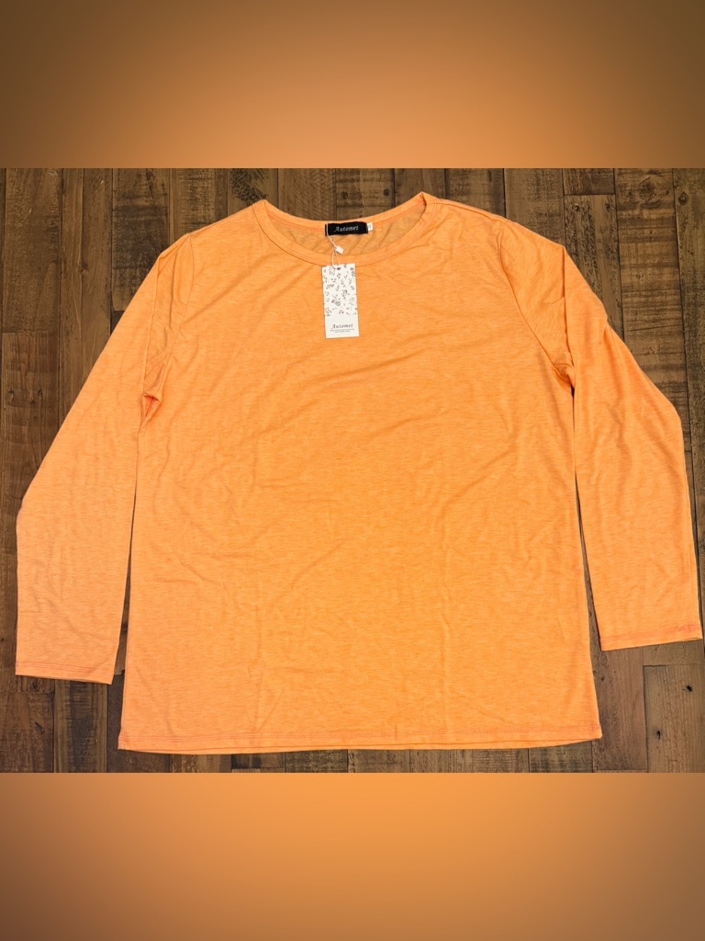 Automet Orange Long-Sleeve Crewneck Shirt NWT